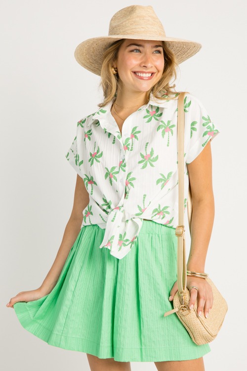 Pleated Mini Skirt, Green Apple - 0602-24h.jpg