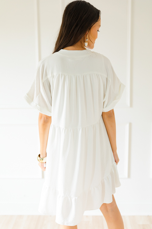 White dip hem best sale dress