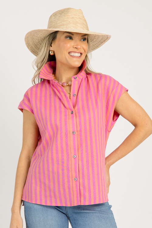 Striped Button Up, Orange Fuchs - 0611-2h.jpg