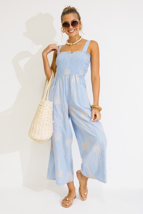 Palm Embroidery Jumpsuit, Lt Bl - 0616-181p.jpg