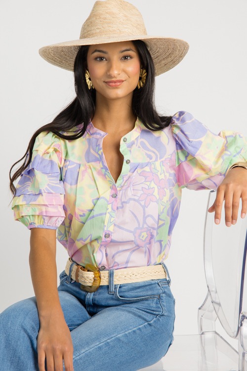 Pastel Floral Pleat Top, Lavend - 0618-83p.jpg