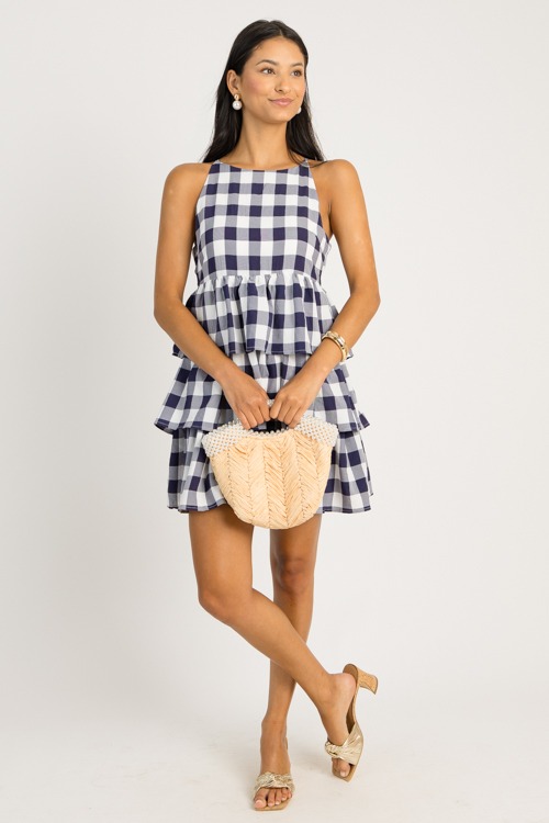Gingham Ruffle Tier Dress, Navy - 0624-26.jpg