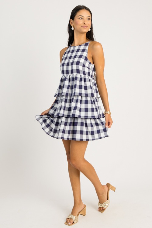 Gingham Ruffle Tier Dress, Navy - 0624-27.jpg