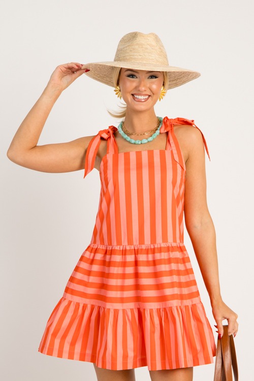 Tie Strap Stripe Dress, Orange - 0626-22.jpg