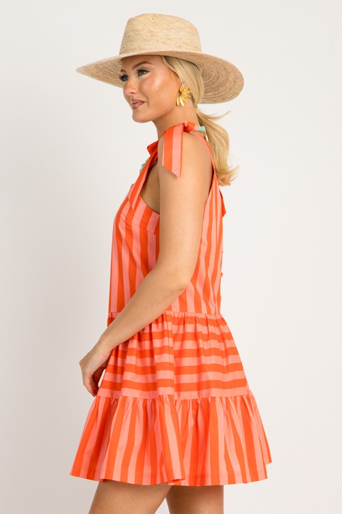 Tie Strap Stripe Dress, Orange - 0626-25.jpg