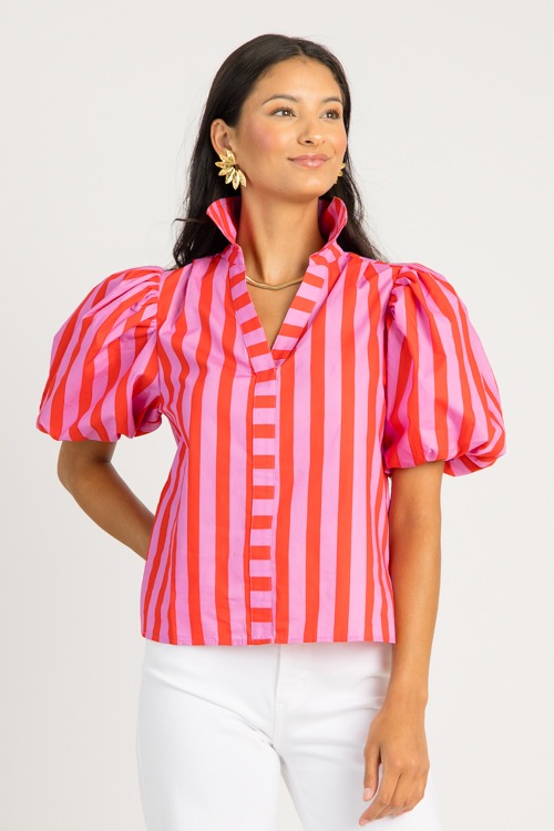 Bold Stripe Top, Pink Red - 0626-55p.jpg