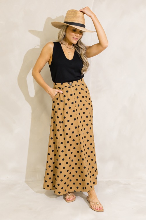 Polka Dot Maxi Skirt, Mocha Black - 0627-397p.jpg