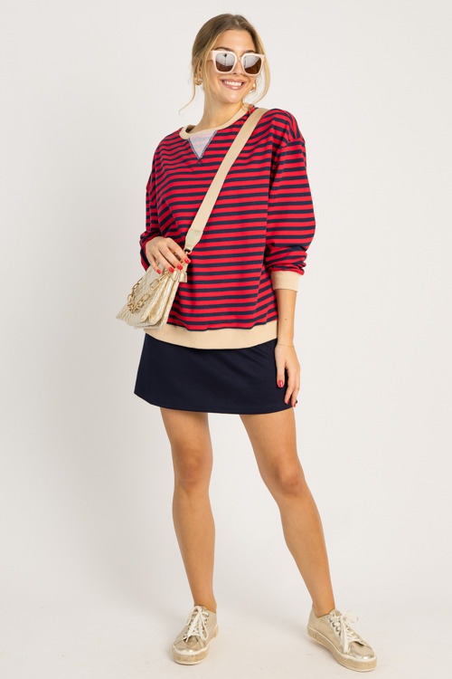 Stripe Rib Trim Sweatshirt, Red - 0702-3.jpg