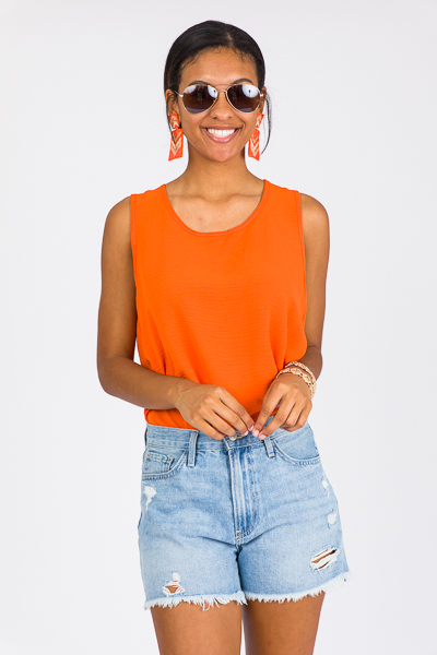 Chevron Rhombus Earrings, Orange