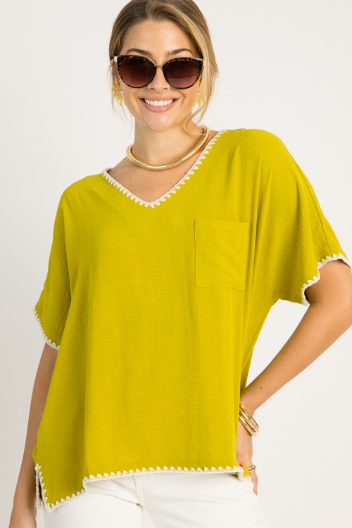 Stitch Accent Blouse, Avocado - 0707-52h.jpg