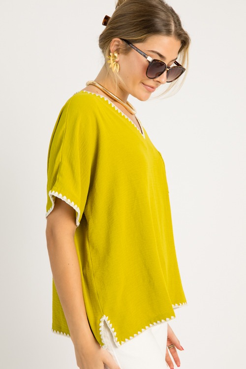 Stitch Accent Blouse, Avocado - 0707-54.jpg
