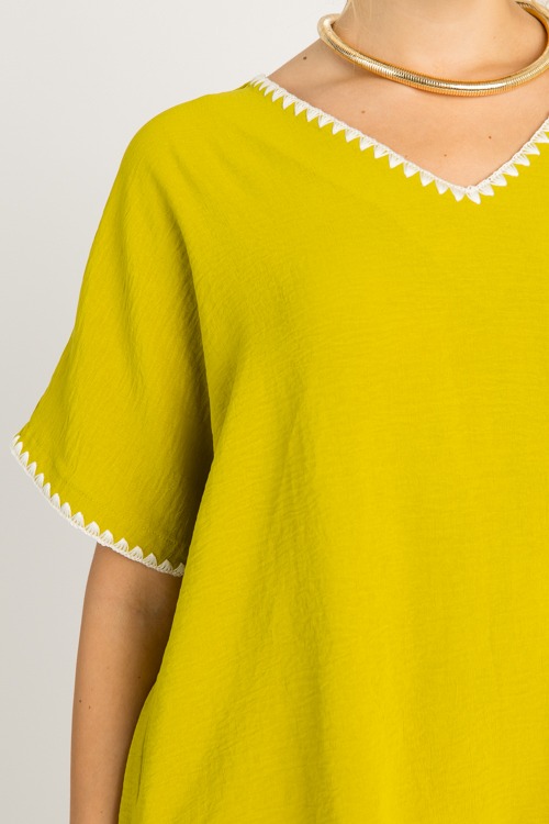 Stitch Accent Blouse, Avocado - 0707-56.jpg