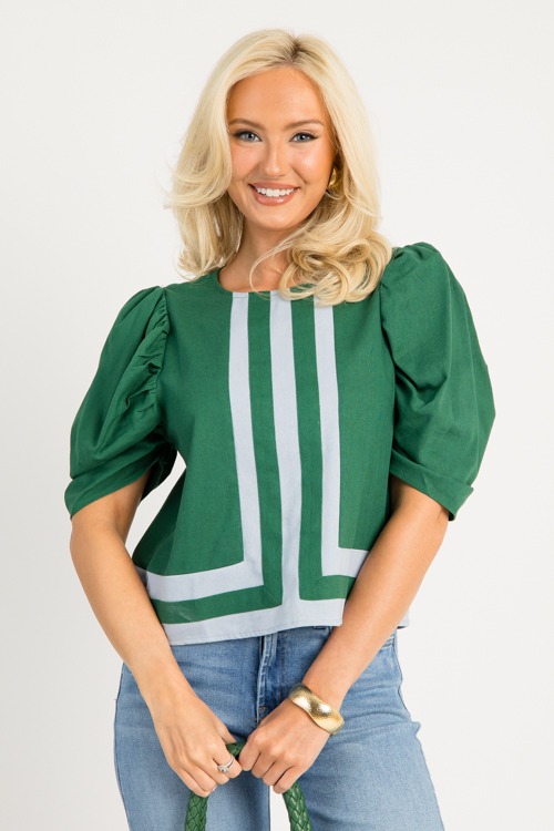 Chic Contrast Stripe Top, H Gre - 0707-77.jpg