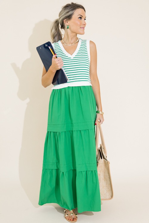 Stripe Bodice Poplin Maxi, Kelly Green - 0711-341p.jpg