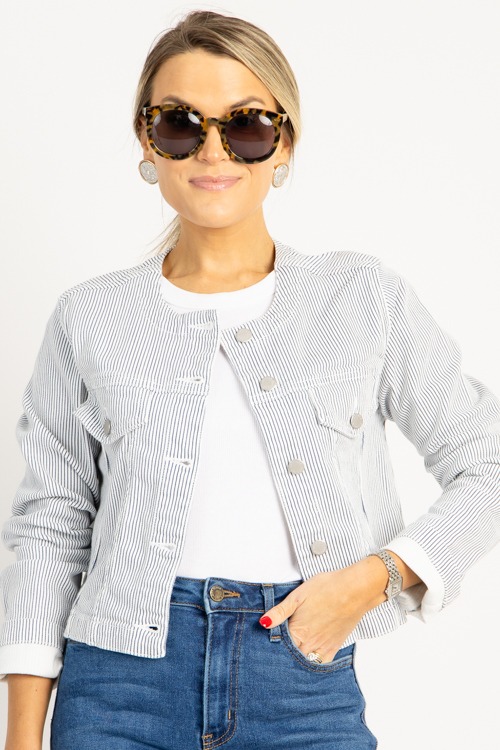 Striped Collarless Jacket - 0718-88p.jpg