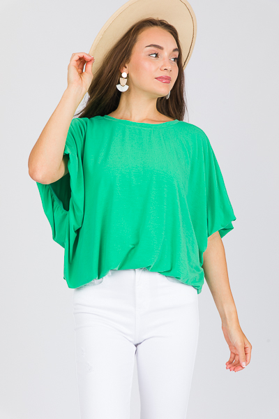 Stretchy Bubble Top, Kelly Gree