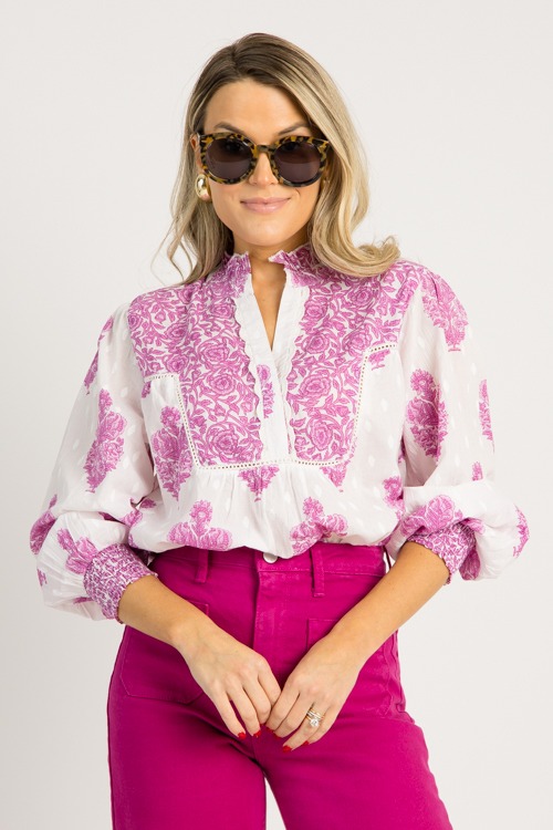Flower Print Cotton Top, Purple - 0721-15p.jpg