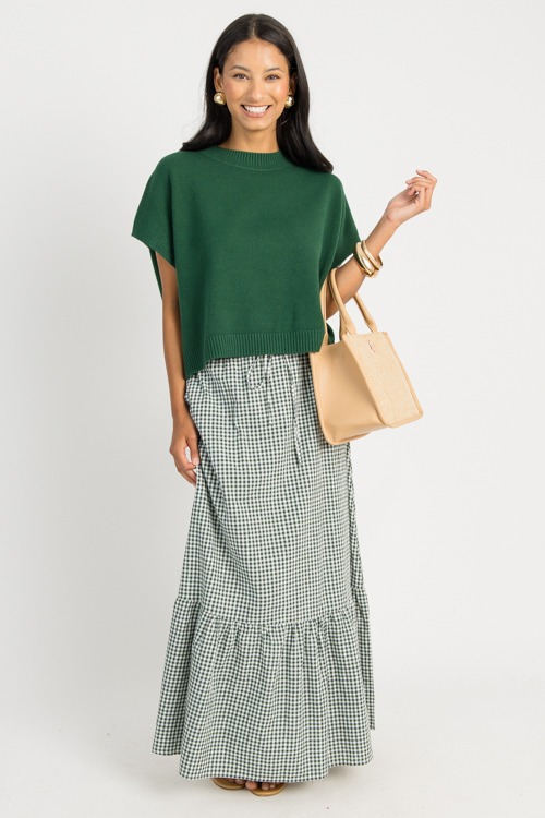 Gingham Pull-On Maxi Skirt, For - 0722-54p.jpg