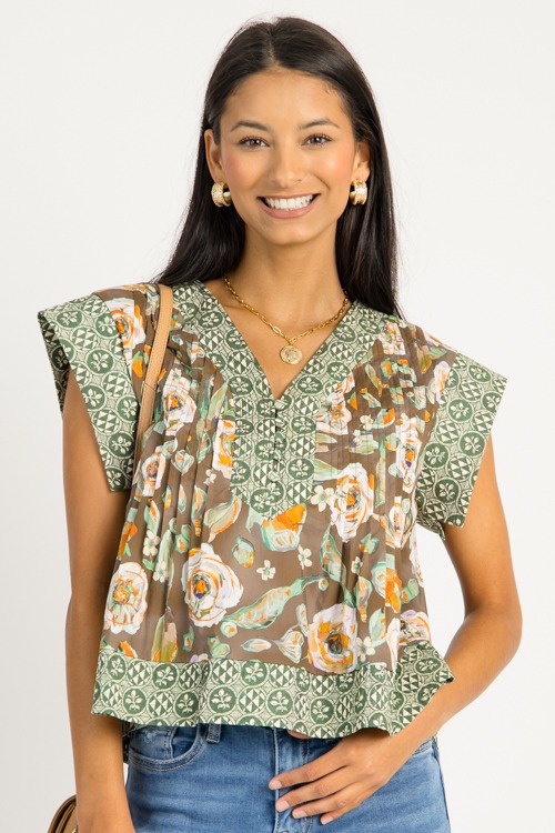Painted Floral Border Top, Brow - 0724-132.jpg