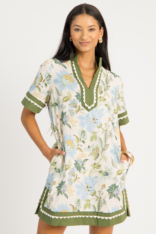 Floral Scallop Border Dress,Ecr - 0724-39.jpg