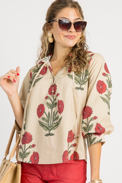 Block Print Button Top, Ecru - 0725-17h.jpg