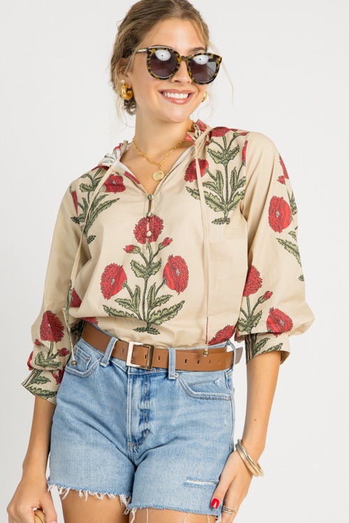 Block Print Button Top, Ecru - 0725-23.jpg