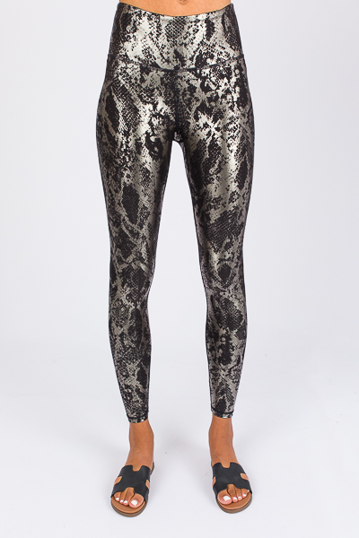 Foil Snake Leggings, Athleisure - The Door