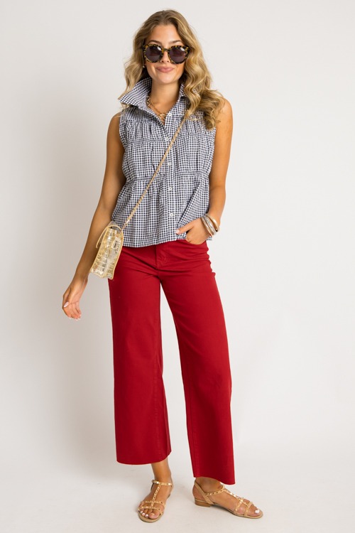 Raw Hem Wide Leg Pants, Garnet - 0731-131.jpg