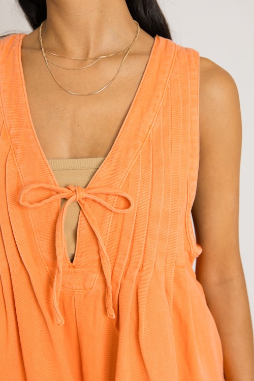 Pintuck Denim Romper, Orange - 0731-352.jpg