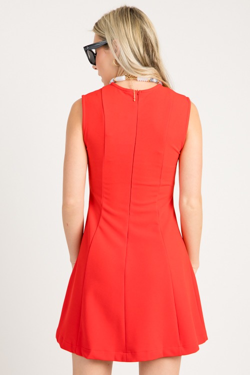 Stretch Fit and Flare Dress,Red - 0731-5.jpg