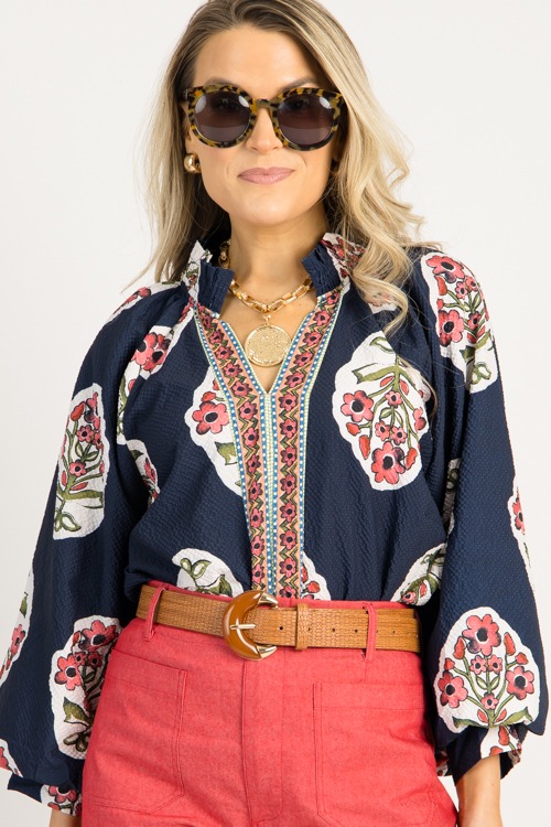 Border Print Bloom Top, Navy - 0731-87.jpg