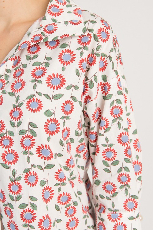 Floral Pearl Button Top, Red/Of - 0731-97.jpg