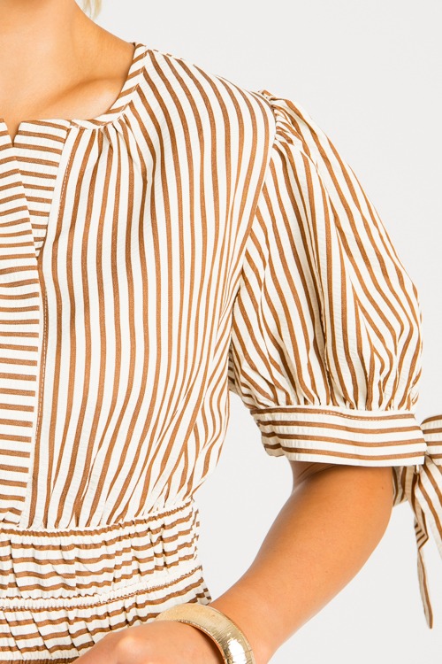 Tie Sleeve Stripe Midi, Mocha - 0805-10h.jpg