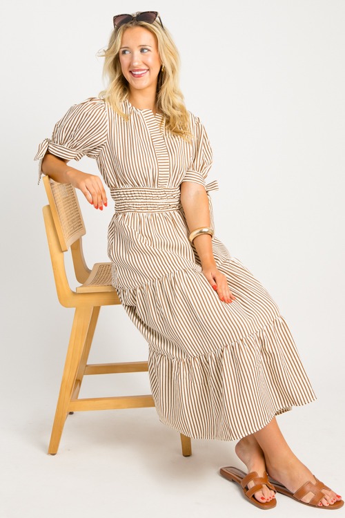 Tie Sleeve Stripe Midi, Mocha - 0805-16.jpg