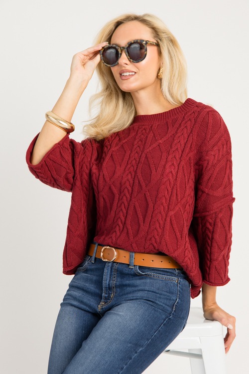 Daya Cable Sweater, Burgandy - 0806-51.jpg
