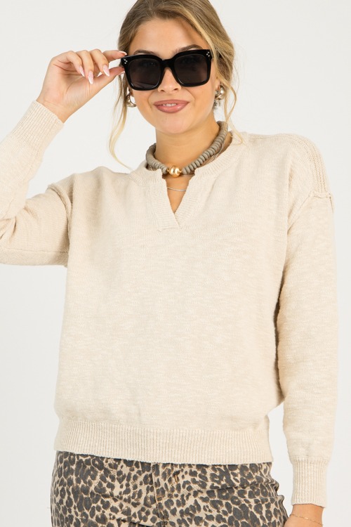 Notch Neck Sweater, Natural - 0807-122.jpg