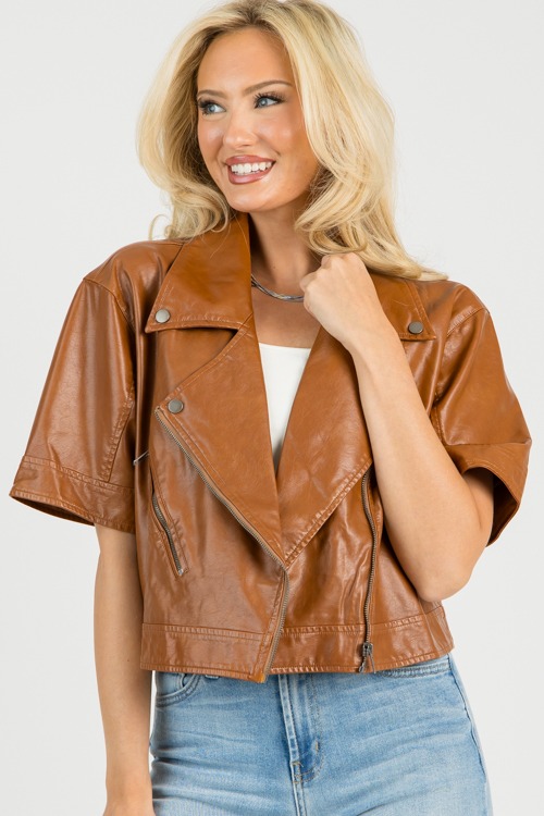 Short Sleeve Leather Jacket, Co - 0808-47h.jpg