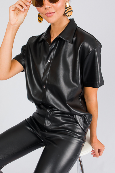 Buttery Leather Button Up