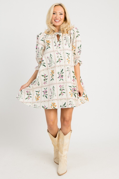 Botanic Blocks Swing Dress, Ecru - 0811-76p.jpg