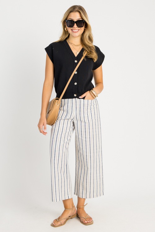 Striped Linen Pocket Pants, Tan - 0811-87.jpg