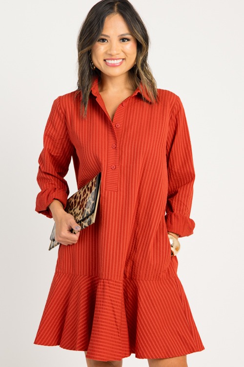 Serena Stripe Dress, Rust - 0813-113h.jpg