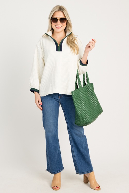 Texture Stripe Trim Pullover,Ec - 0813-4.jpg