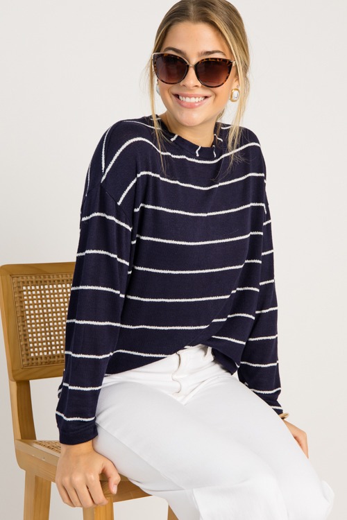 Drop Shoulder Stripe Top, Navy - 0814-142p.jpg