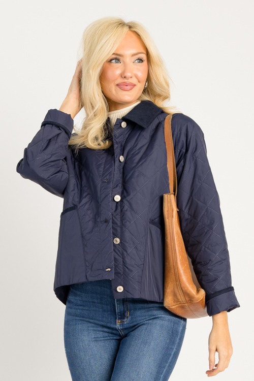 Corded Trim Quilted Jacket, Nav - 0814-153.jpg