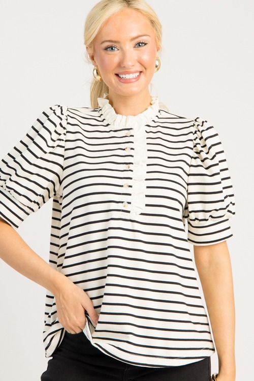 Ruffle Stripe Knit Top, Crm Blk - 0815-37h.jpg