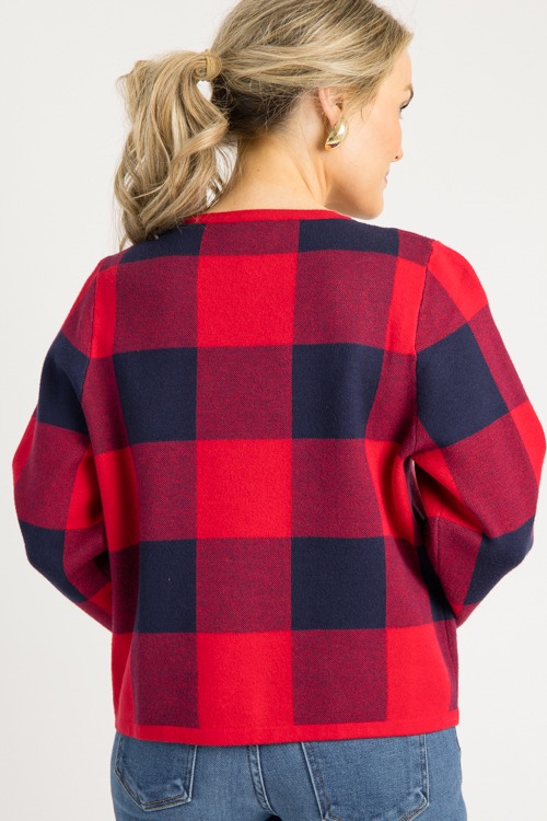 Check Button Cardigan, Red - 0818.49.jpg