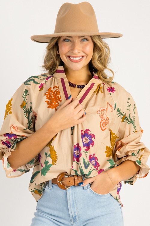 Vickie Floral Top, Tan Mix - 0820-130p.jpg