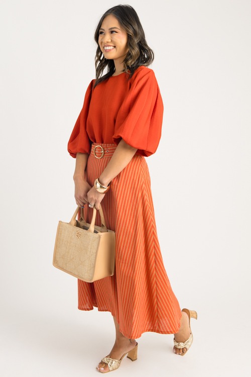 Buckle Up Stripe Skirt, Orange - 0820-43p.jpg