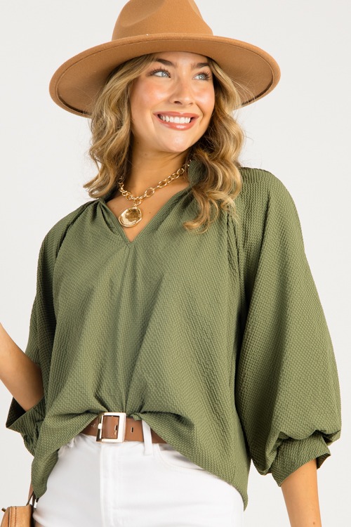 Scallop Hem Texture Blouse, Olive - 0820-88.jpg
