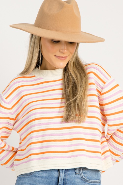 Mixed Stripe Sweater, Cream/Pink - 0825-53h.jpg